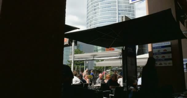 Lyon Francia Circa 2016 Gente Almorzando Cafetería Aire Libre Con Vídeo De Stock