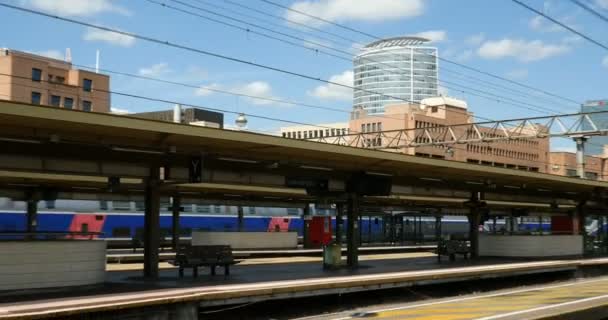 Лион Франция Circa 2016 Французский Скоростной Поезд Tgv Прибывает Железнодорожную — стоковое видео