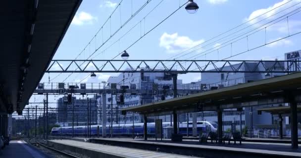 Lyon Frankrike Circa 2016 Franska Tgv Snabba Tåg Anländer Järnväg — Stockvideo