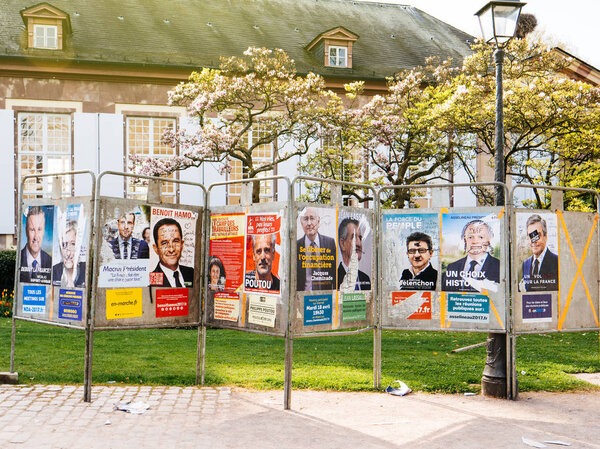 French Presidential Electoral Campaign Posters vandalized