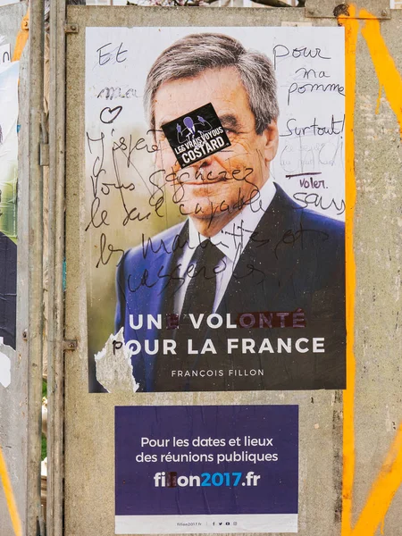 Affiches de campagne électorale présidentielle Française, François Fillon — Photo