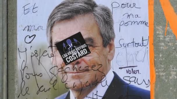 Strasbourg Francia Junio 2017 Carteles Políticos Que Anuncian Las Elecciones — Vídeos de Stock