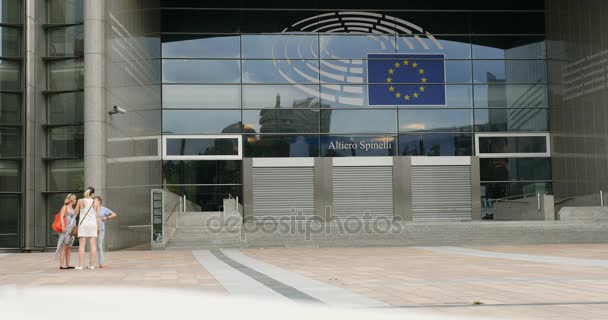 Avrupa Parlamentosu Brüksel'bina — Stok video