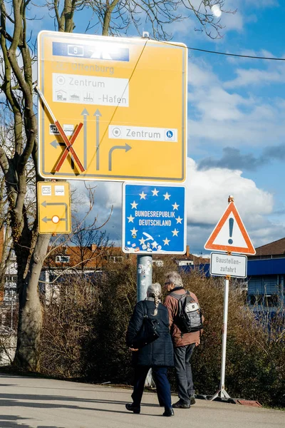 Kehl Germany February 2017 View Street Signs City — Stock Photo, Image