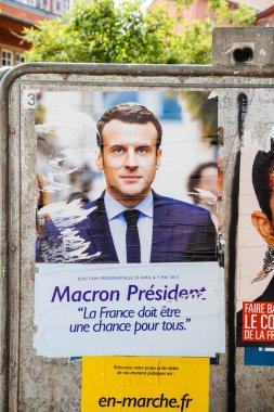 Official campaign posters of Emmanuel Macron clipart