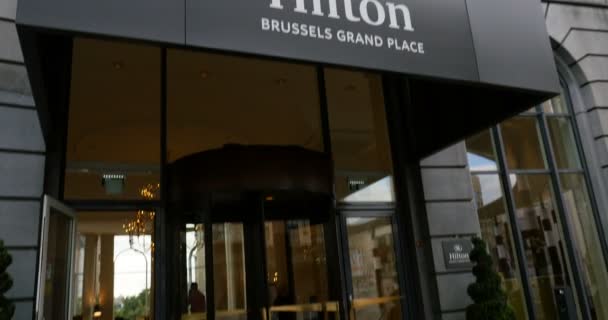 Bruxelles Belgio Circa 2016 Hilton Brussels Grand Palace Lussuoso Hotel — Video Stock