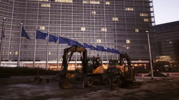 Edificio del Parlamento Europeo en Bruselas — Vídeos de Stock