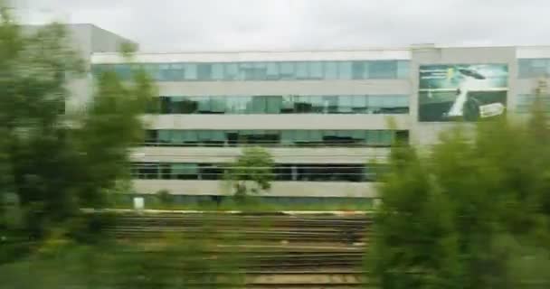 Blick Durch Das Zugfenster Konzept Bahnfahren — Stockvideo