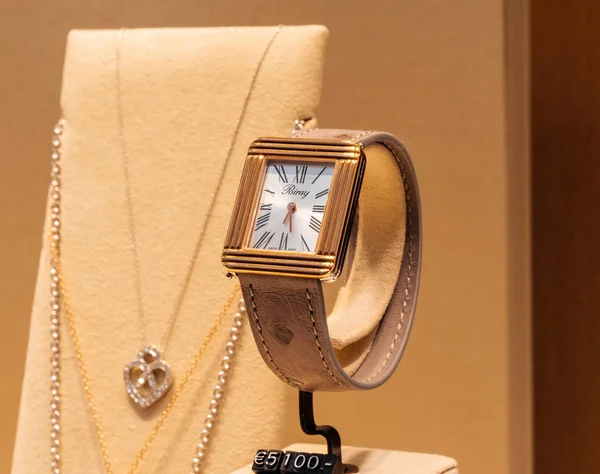 Luxury Poiray watch store with Swiss Made watch — Stock Photo, Image