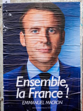 Emmanuel Macron portrait during Second round French Presidential clipart