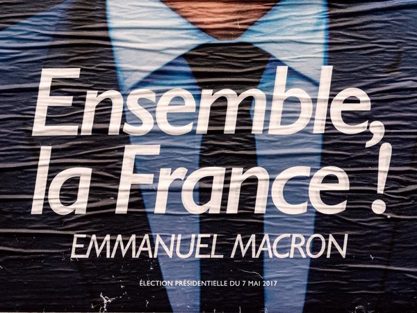 Emmanuel Macron ritratto durante il secondo turno presidenziale francese — Foto Stock
