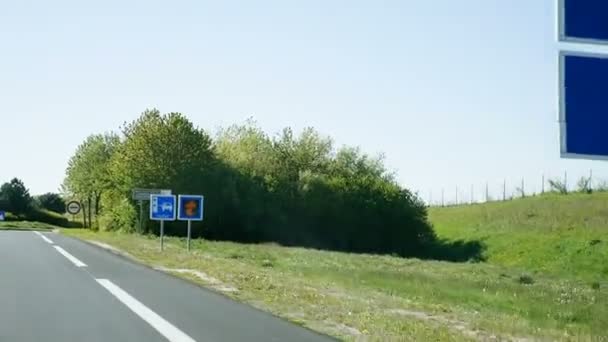 Hongarije Circa 2016 Snelweg Met Vrachtwagen Rijden Weg Leveren Van — Stockvideo