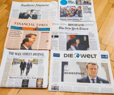 Emmanuel Macron Elec ile birden fazla uluslararası basın gazete