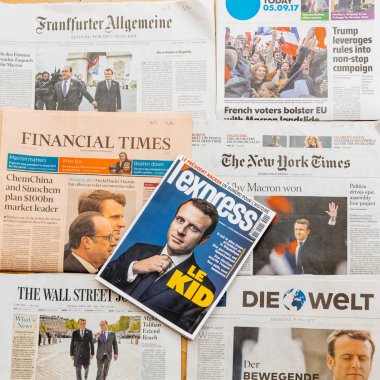 Emmanuel Macron Elec ile birden fazla uluslararası basın gazete