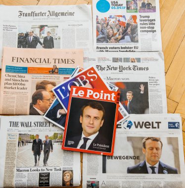 Emmanuel Macron Elec ile birden fazla uluslararası basın gazete