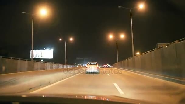 夜间行车隧道 — 图库视频影像