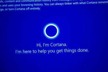 Merhaba, ben Cortana-windows 10 sırasında bilgisayar ekranda mesaj