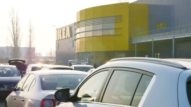 Parkering Nära Ikea Varuhus — Stockvideo