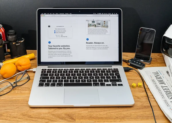 Apple Computers op Wwdc recentste aankondigingen van nieuwe sfari bladeren — Stockfoto