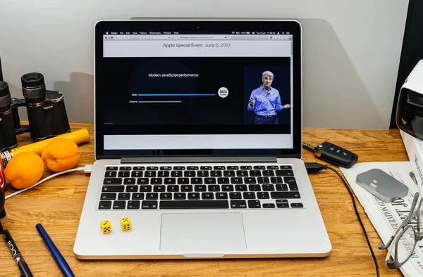 Apple Craig Federighi presenta in anteprima macOS High Sierra a WWDC 2017 — Foto Stock