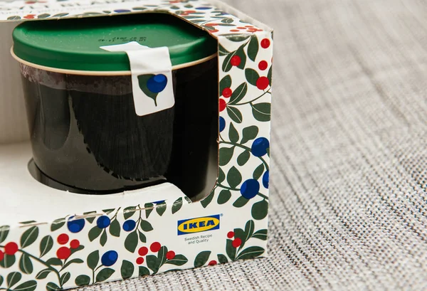 Brusinka a borůvkový džem Ikea potraviny — Stock fotografie