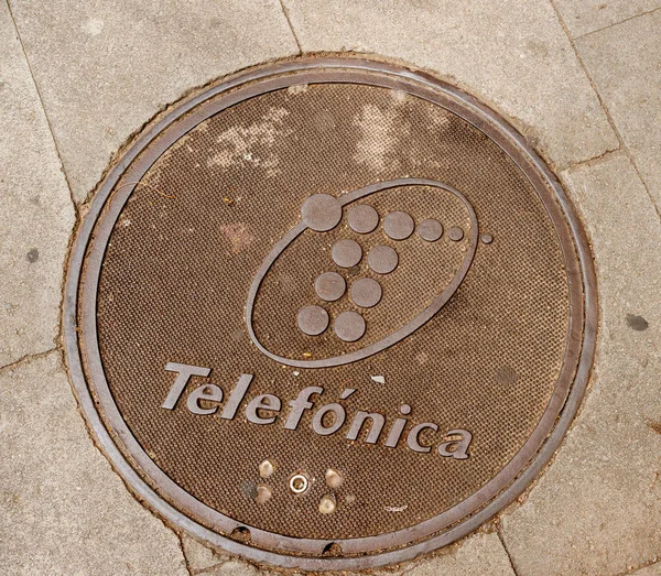 Pozzetto Telefonica a Barcellona Spagna — Foto Stock