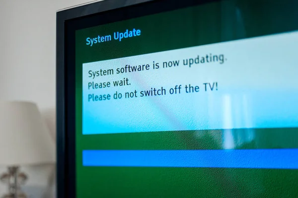 Please do not switch off your tv tv update — Stock Photo, Image