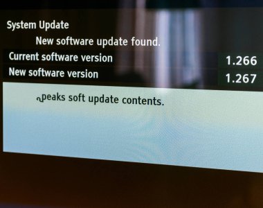 Yeni yazılım güncelleştirmesi mesaj Tv de bulundu.