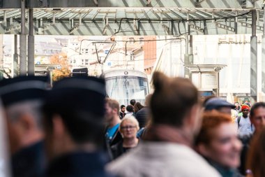 kapalı ulaşım sokak siyasi yürüyüş sırasında bir Fransız Nat