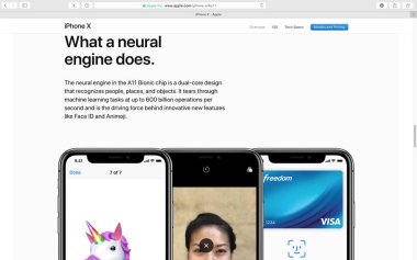 Apple website showcasing iPhone X 10  clipart