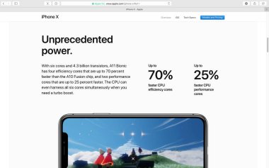 Apple iPhone X 10 vitrine Web sitesi 