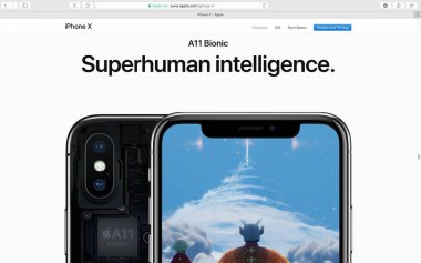 Apple iPhone X 10 vitrine Web sitesi 