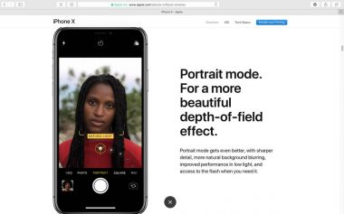 Apple Web sitesi iPhone X 10 fotoğraf makinesi tanıtımları 
