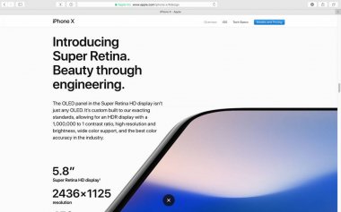 Apple iPhone X 10 vitrine Web sitesi 