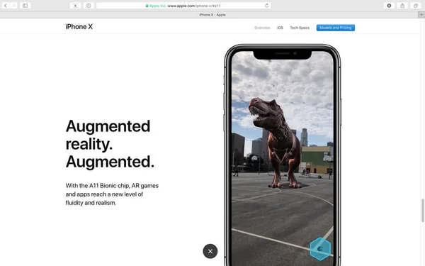 Sitio web de Apple mostrando iPhone X 10 — Foto de Stock