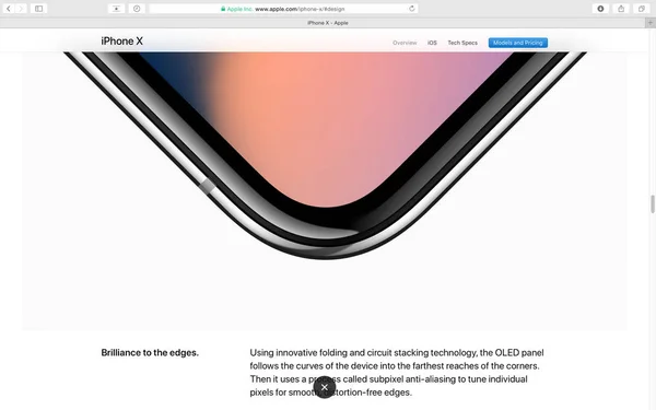 Sitio web de Apple mostrando iPhone X 10 — Foto de Stock