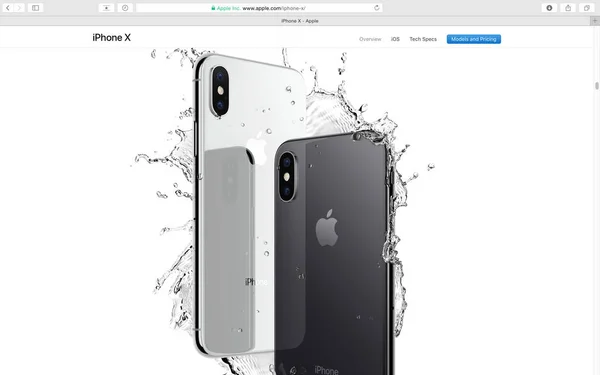 Stronie internetowej Apple prezentuje iphone X 10 — Zdjęcie stockowe