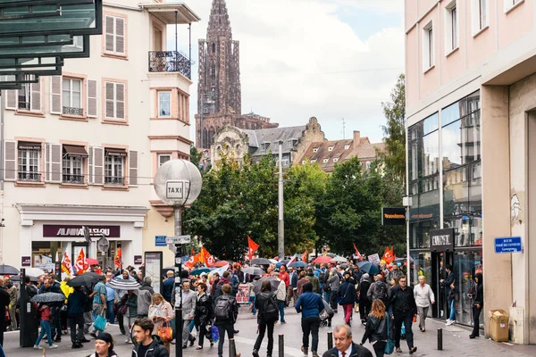 Protesters at French Nationwide day of protest — Stock Photo, Image