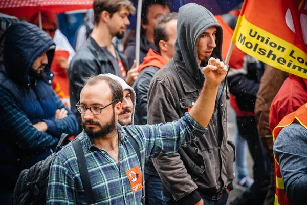 Protestocular protesto Fransızca ülke çapında gün — Stok fotoğraf