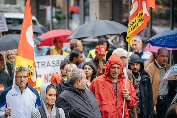 Protesters at French Nationwide day of protest — Stock Photo, Image