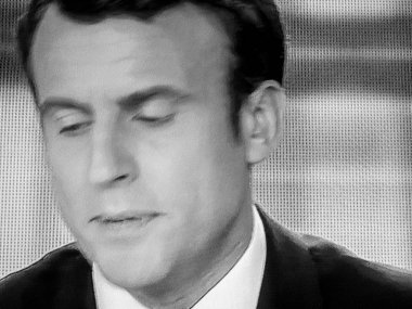 Emmanuel canlı Marine Le Pen ile Fransız televizyon tartışmaya Macron