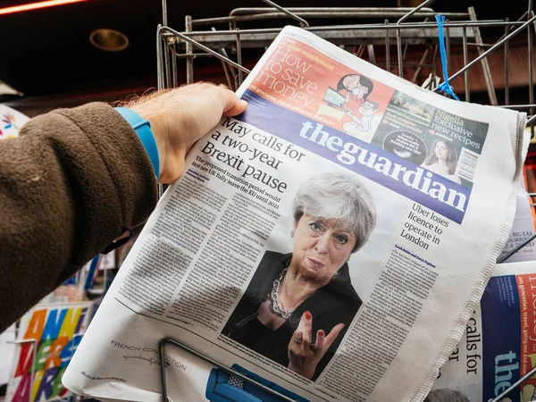 De voogd over Brexit en Theresa kan — Stockfoto