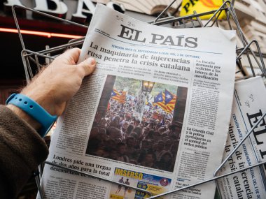 El Pis news reporting about the civil guard and protest referend clipart