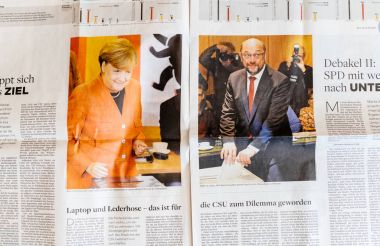 Newspaper about election in Germany clipart