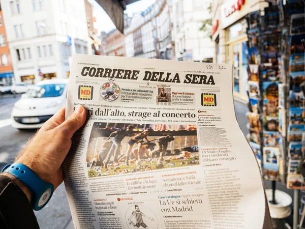 2017 Лас-Вегаса зйомки газеті Corriere della sera італ — стокове фото