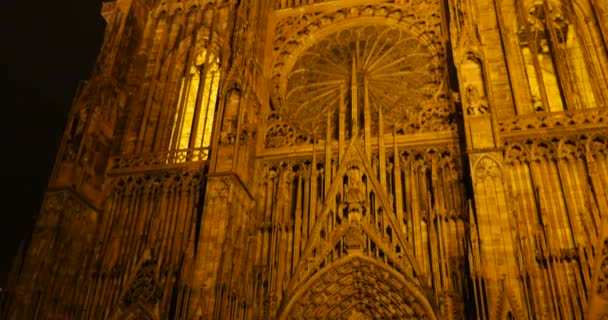 Catedral de Estrasburgo después de los ataques en París — Vídeos de Stock