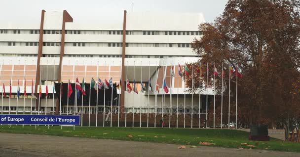 Drapeaux de l'Union européenne en berne par le Conseil — Video