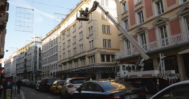 Polis Strasbourg Merkezi göz hapsinde — Stok video