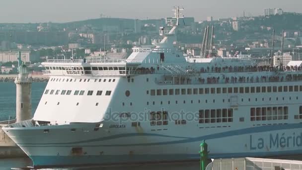 Ferries motion in Marseille-Fos Port — Stock Video