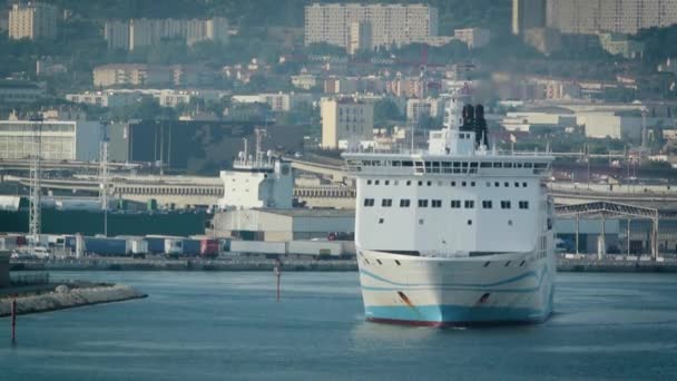 Marseille Fransa 2017 Yaklaşık Girolata Büyük Gemi Marsilya Fos Bağlantı — Stok video